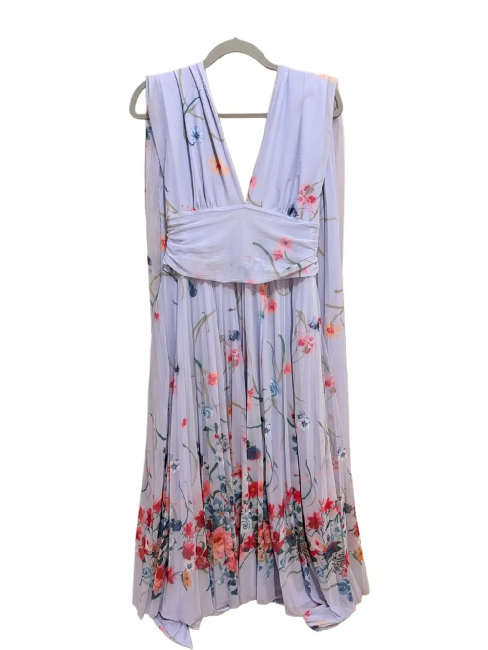 Abercrombie & Fitch Lavender Floral V-Neck Maxi Dress